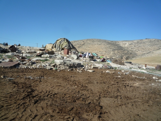 13.01.16 Khirbet Ar Rahwa, nach der Zerstörung, Photo EAPPI